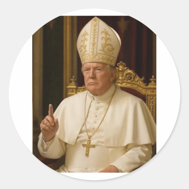 Pope Trump Funny  Classic Round Sticker (Front)