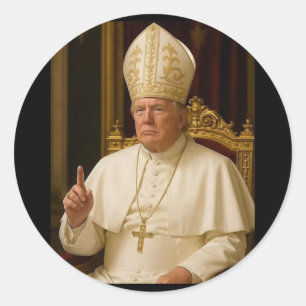 Pope Trump Funny President Trump 2 Classic Round Sticker