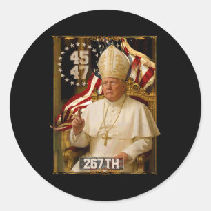 Pope Trump Funny President Trump 2 Classic Round Sticker
