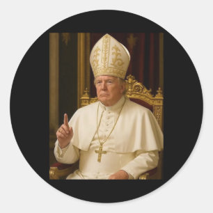 Pope Trump Funny President Trump Classic Round Sticker