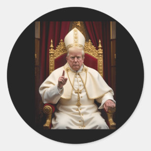 Pope Trump Funny Trump President Trump Vatican Chr Classic Round Sticker