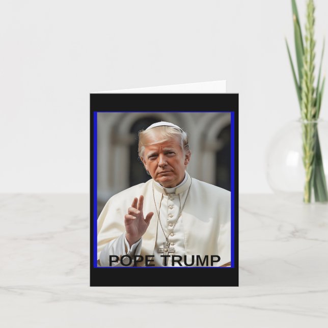 Pope Trump Funny Trump Vatican Christian Retro Chu Card (Front)