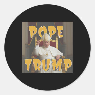 Pope Trump Funny Trump Vatican Christian Retro Chu Classic Round Sticker