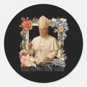 Pope Trump Funny Trump Vatican Christian Retro Chu Classic Round Sticker