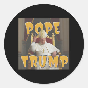 Pope Trump Funny Trump Vatican Christian Retro Chu Classic Round Sticker