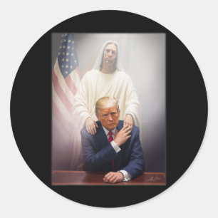 Pope Trump Funny Trump Vatican Christian Retro Chu Classic Round Sticker