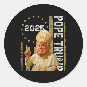 Pope Trump Funny Trump Vatican Christian Retro Chu Classic Round Sticker