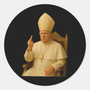 Pope Trump Funny Trump Vatican Christian Retro Chu Classic Round Sticker