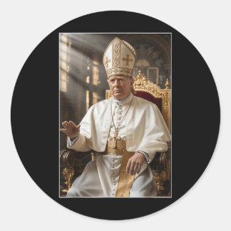 Pope Trump Funny Trump Vatican Christian Retro Chu Classic Round Sticker