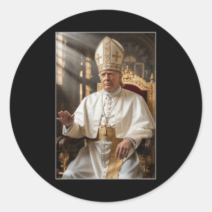 Pope Trump Funny Trump Vatican Christian Retro Chu Classic Round Sticker