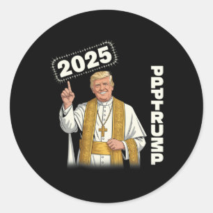 Pope Trump Funny Trump Vatican Christian Retro Chu Classic Round Sticker