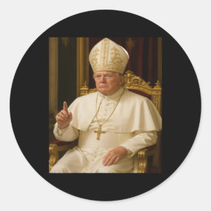 Pope Trump Funny Trump Vatican Christian Retro Chu Classic Round Sticker