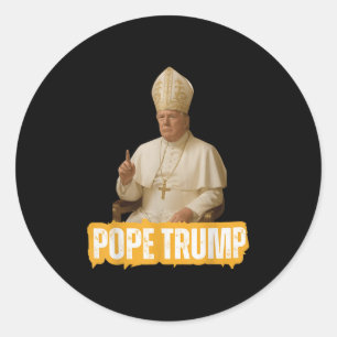 Pope Trump Funny Trump Vatican Christian Retro Chu Classic Round Sticker