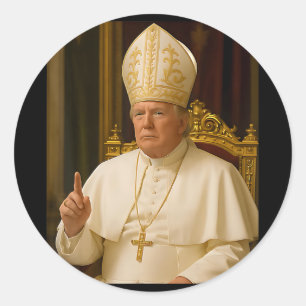Pope Trump Funny Trump Vatican Christian Retro Chu Classic Round Sticker