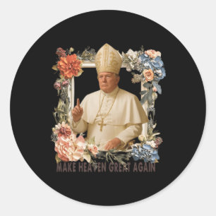 Pope Trump Funny Trump Vatican Christian Retro Chu Classic Round Sticker