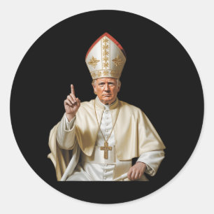 Pope Trump Funny Trump Vatican Christian Retro Chu Classic Round Sticker