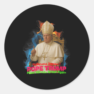 Pope Trump Funny Trump Vatican Christian Retro Chu Classic Round Sticker