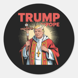 Pope Trump Funny Trump Vatican Christian Retro Chu Classic Round Sticker