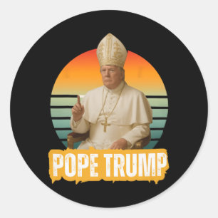 Pope Trump Funny Trump Vatican Christian Retro Chu Classic Round Sticker