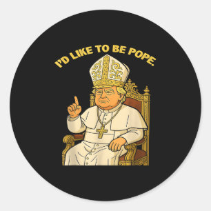 Pope Trump Funny Trump Vatican Christian Retro Chu Classic Round Sticker