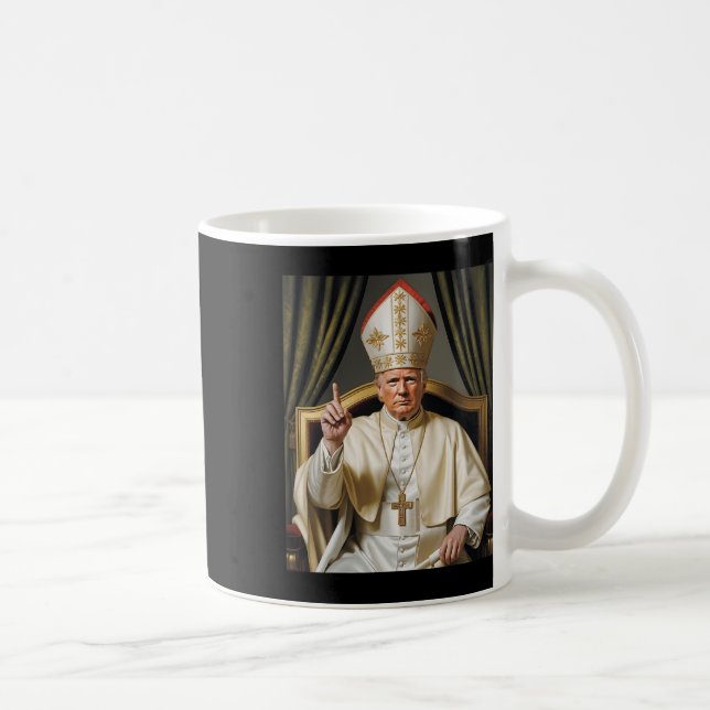 Pope Trump Funny Trump Vatican Christian Retro Chu Coffee Mug (Right)