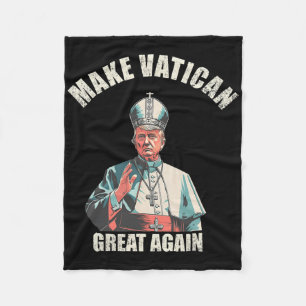 Pope Trump Funny Trump Vatican Christian Retro Chu Fleece Blanket