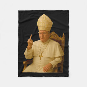 Pope Trump Funny Trump Vatican Christian Retro Chu Fleece Blanket