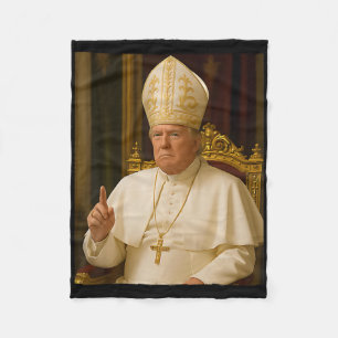 Pope Trump Funny Trump Vatican Christian Retro Chu Fleece Blanket
