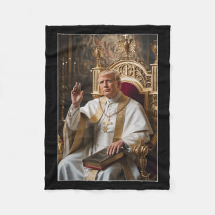 Pope Trump Funny Trump Vatican Christian Retro Chu Fleece Blanket
