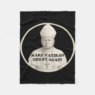 Pope Trump Funny Trump Vatican Christian Retro Chu Fleece Blanket