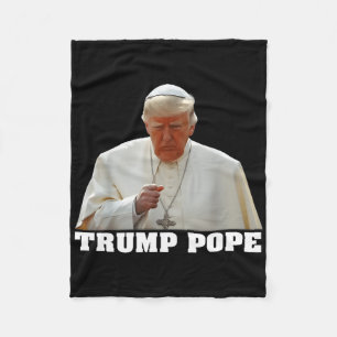 Pope Trump Funny Trump Vatican Christian Retro Chu Fleece Blanket