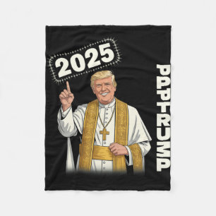 Pope Trump Funny Trump Vatican Christian Retro Chu Fleece Blanket