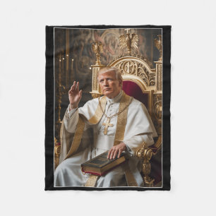 Pope Trump Funny Trump Vatican Christian Retro Chu Fleece Blanket