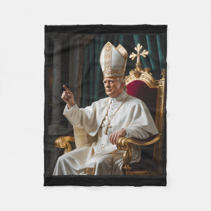 Pope Trump Funny Trump Vatican Christian Retro Chu Fleece Blanket