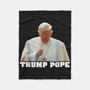 Pope Trump Funny Trump Vatican Christian Retro Chu Fleece Blanket