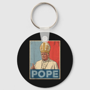 Pope Trump Funny Trump Vatican Christian Retro Chu Key Ring