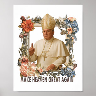 Pope Trump Funny Trump Vatican Christian Retro Chu Poster