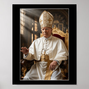 Pope Trump Funny Trump Vatican Christian Retro Chu Poster