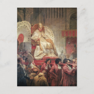 Pope VIII  in St. Peter's on the Sedia Gestatoria Postcard