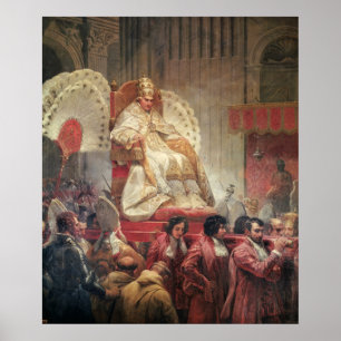 Pope VIII  in St. Peter's on the Sedia Gestatoria Poster