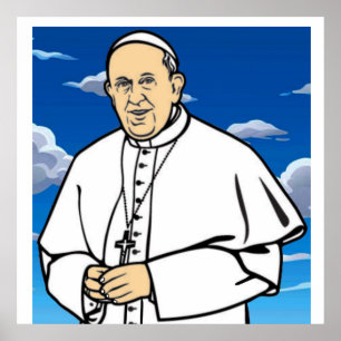 Pope with the blue sky poster