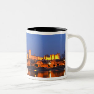Pope's Palace in Avignon and the Rhone river at Two-Tone Coffee Mug
