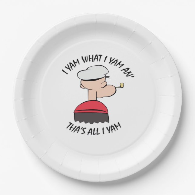 Popeye I Yam What I Yam Classic Paper Plate (Front)