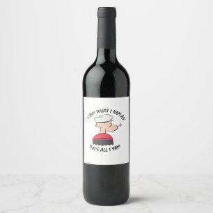 Popeye I Yam What I Yam Classic Wine Label