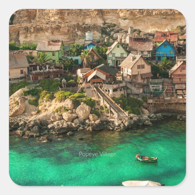 Popeye Village, Malta Square Sticker (Front)