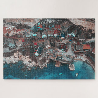 Popeye's Village Malta Aerial Photography Jigsaw Puzzle