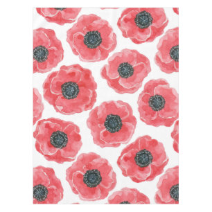 Popies watercolor tablecloth