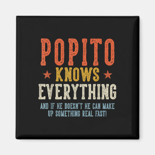 Popito knows everything father's day retro vintage magnet
