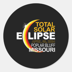 Poplar Bluff 2024 Solar Eclipse 2024 040824 Eclips Classic Round Sticker