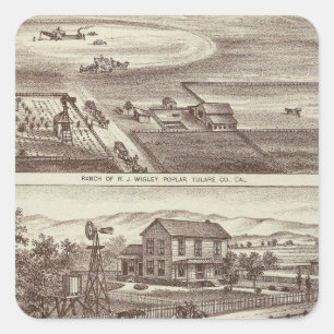 Poplar ranches square sticker